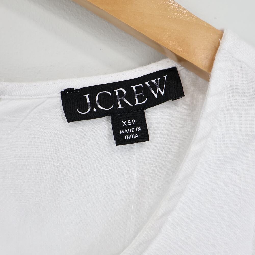 J.Crew Maxine Button Back Linen Dress White Size XS Petite NWT - Picture 4 of 8